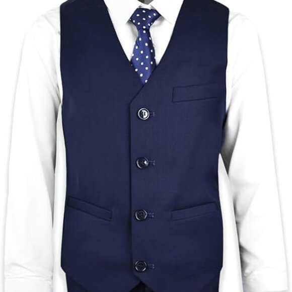 Bavy Blue Boys' Slim Fit Suit Complete Outfit Size 8 - Picture 4 of 4